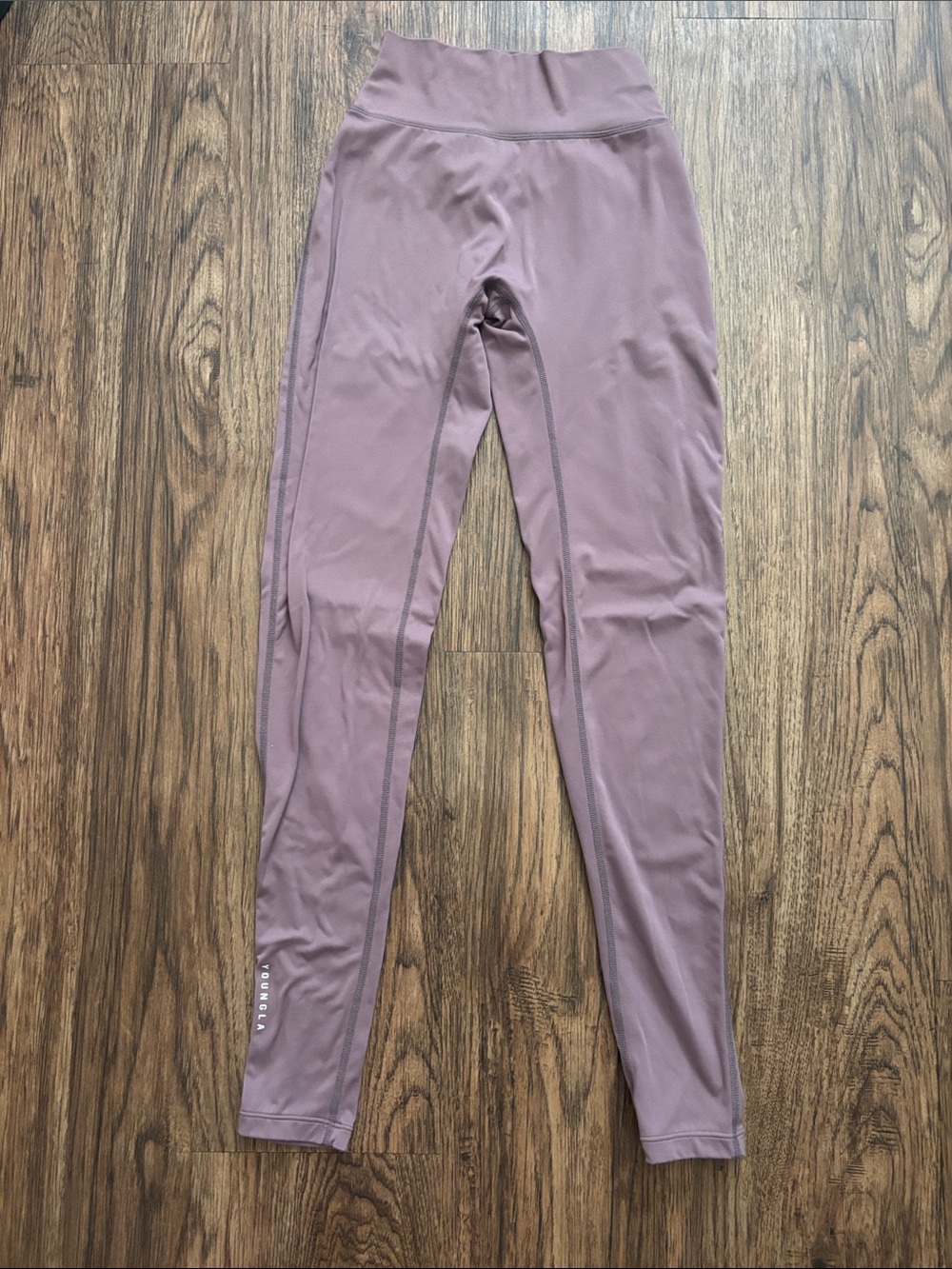 YoungLA Urban Leggings W235 Size Small Mauve High Waisted V Seam